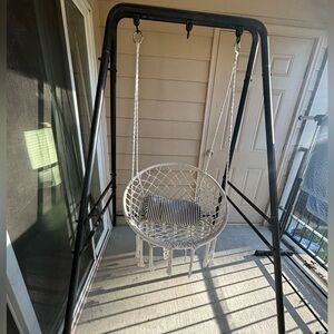 Swing bought in hobby lobby never used and metal stand bought in walmart